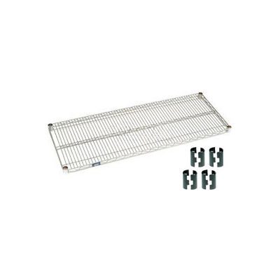 Nexelate® Silver Epoxy Wire Shelf 36 x 24 with Clips