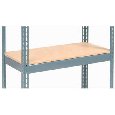 Global Industrial™ Additional Shelf, Double Rivet, Terrasse en bois, 72"L x 30 » P, Gris, États-Unis