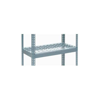 Global Industrial™ Additional Shelf, Double Rivet Channel, Wire Deck, 96"W x 36"D, Gray