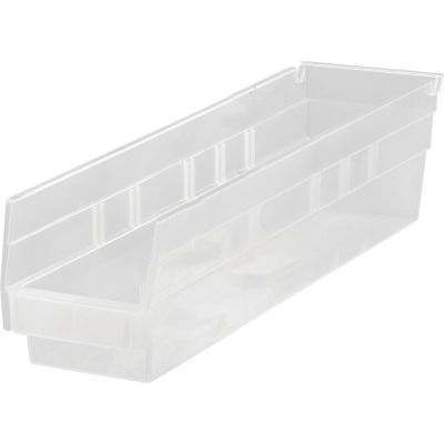 Plastic Nesting Storage Shelf Bin QSB100CL 2-3/4"W x 11-5/8"D x 4"H Clair - Qté par paquet : 36