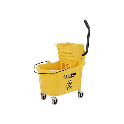 Global Industrial™ Mop Bucket And Wringer Combo 38 Qt., Side Press, Jaune
