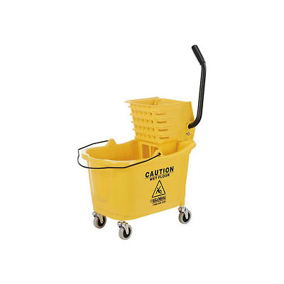 Global Industrial™ Mop Bucket & Wringer Combo, 38 Qt., Presse latérale, Jaune