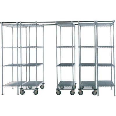 Space-Trac 5 Unit Storage Shelving Chrome 48"W x 21"D x74"H - 12 ft.