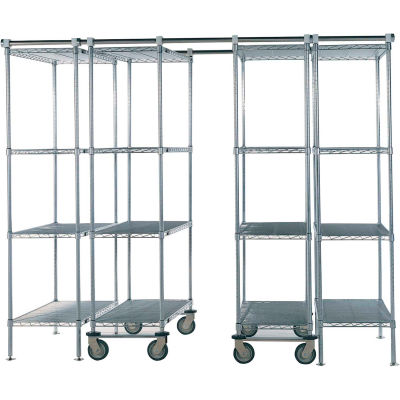 Space-Trac 4 Unit Storage Shelving Poly-Z-Brite 48"W x 24"D x 74"H - 12 ft.