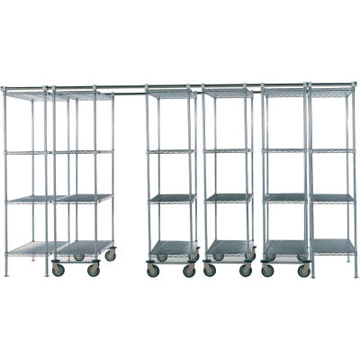 Space-Trac 6 Unit Storage Shelving Poly-Z-Brite 48"W x 18"D x 86"H - 12 ft.