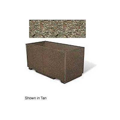 Concrete Outdoor Planter w/Forklift Knockouts, 48"Lx24"Wx24"H Rectangle Gray Limestone