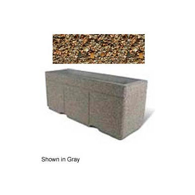 Concrete Outdoor Planter w/Forklift Knockouts, 72"Lx24"W x 30"H Rectangle Tan River Rock