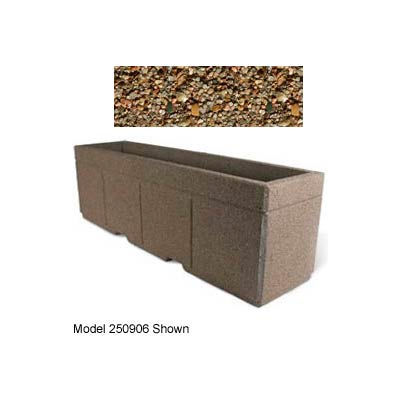 Concrete Outdoor Planter w/Forklift Knockouts, 96"Lx30"W x 36"H Rectangle Tan River Rock