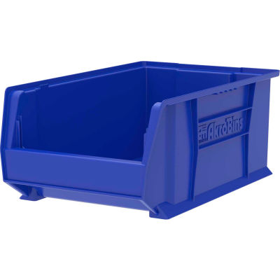 Akro-Mils® Super-Size AkroBin® Plastic Stacking Bin, 12-3/8"W x 20"D x 8"H, Bleu - Qté par paquet : 3