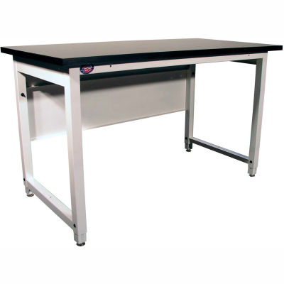 Pro-Line Industrial Workbench W/ Fixed Leg & Phenolic Resin Square Edge, 60"W x 30"D x 32"H, White