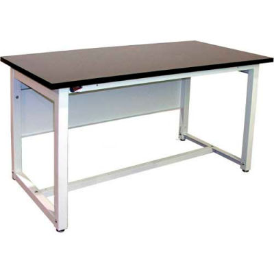 Pro-Line Industrial Workbench W/ Fixed Leg & Phenolic Resin Square Edge, 60"W x 30"D x 34"H, White