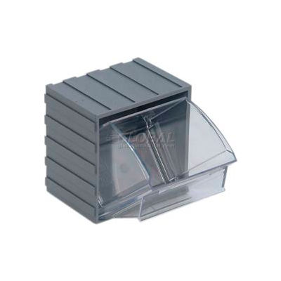 Quantum Tip Out Interlocking Bin QTB406 3-3/4 x 2-7/8 x 4 Gray - Pkg Qty 6