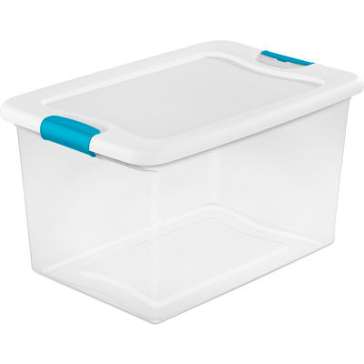 Sterilite 19889804 Clear Storage Tote With Lid 70 Quart 26-1/8x16