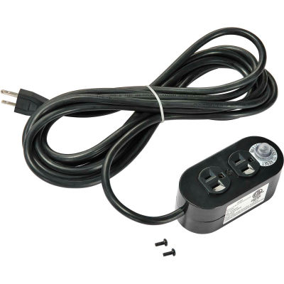 Global Industrial Dual Sided Electrical Outlet With 15' Power Cord, ETL/cETL Listed