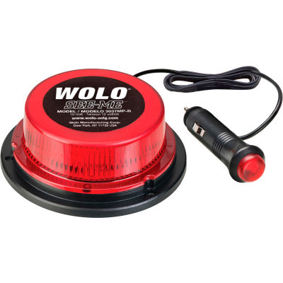 Wolo® Mini Warning Light Super Bright LED, Red Lens - 3037Mp-R