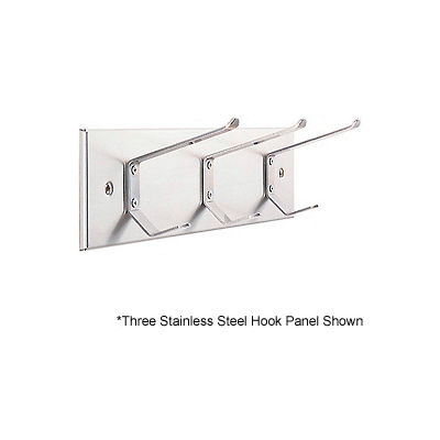 Six Stainless Steel Hook Panel