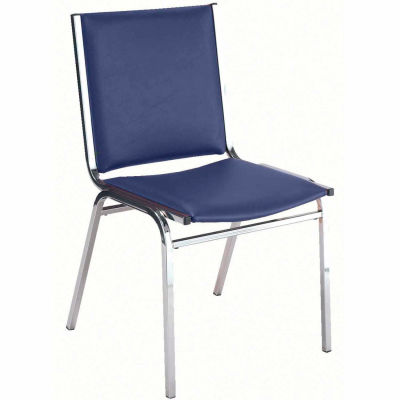 KFI Stack Chair - Armless - Vinyl - 2" thick Seat Navy Vinyl