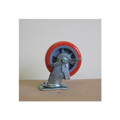 6" Polyurethane Swivel Caster with Brake 6229-SR-BK for Little Giant® Carts