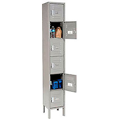 Global Industrial™ Capital® 6-Tier 6 Door Box Locker, 12 » L x 18"P x 78"H, gris, assemblé