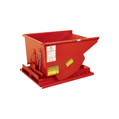 Medium Duty Self Dumping Forklift Hopper, 2 Cu. Yd., 2000 Lbs, Orange