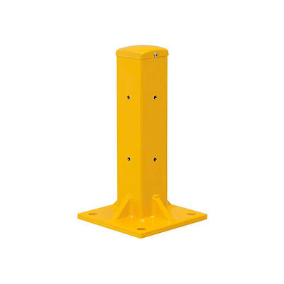Global Industrial™ Protective Steel Barrier Post For Single Rail, 18"H , Jaune
