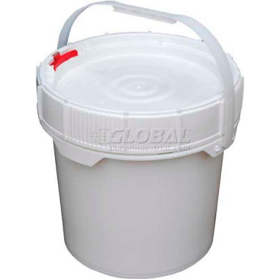 3,5 Gallon Screw-Top Plastique Pail - Lid PAIL-SCR-35-W - Blanc