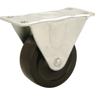 Global Industrial™ Light Duty Rigid Plate Caster 4" Rubber Wheel 240 Lb. Capacity