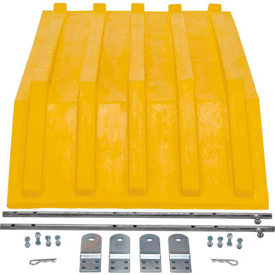 Plastic Lid for Triple-Bin Recycling Hopper, Yellow