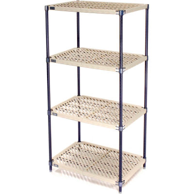 Nexelite® Vented Plastic Shelving 30"W x 21"D x 74"W Nexelon Finish