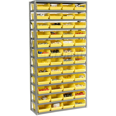 Global Industrial Steel Shelving - Total 72 4"H Plastic Shelf Bins Ivory - 36x18x72-13 Shelves