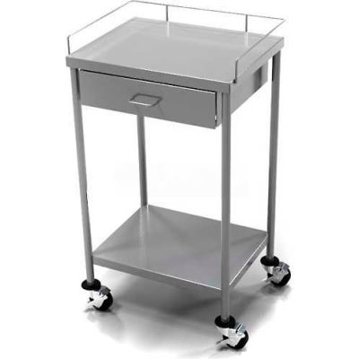 AERO inox anesthésie utilitaire Table avec 1 tiroir & Guard Rail panier supérieur