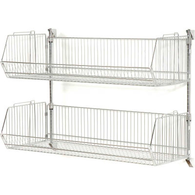 Wall Mount Basket Kit 48"W x 20"D x 12"H (2 Basket) Chrome
