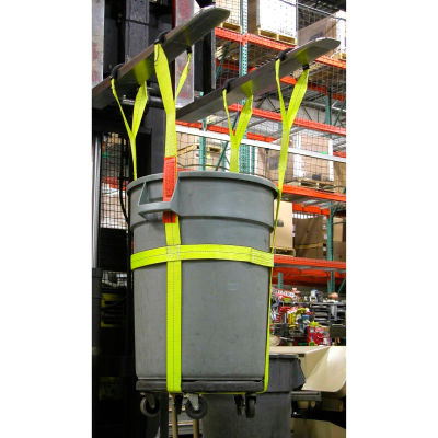 Capacité de 1000 lb Lift-All® TBS32 32 gallons poubelle en plastique baril Sling