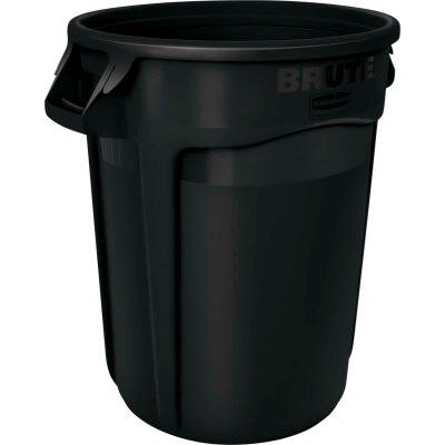 Rubbermaid Brute® 2643-60 Trash Container w/Venting Channels, 44 Gallon - Black 