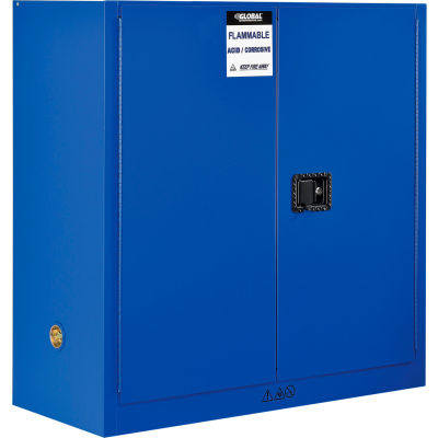 Global Industrial™ Acid Corrosive Cabinet - 30 Gallon - Manual Close 43"W x 18"D x 44"H