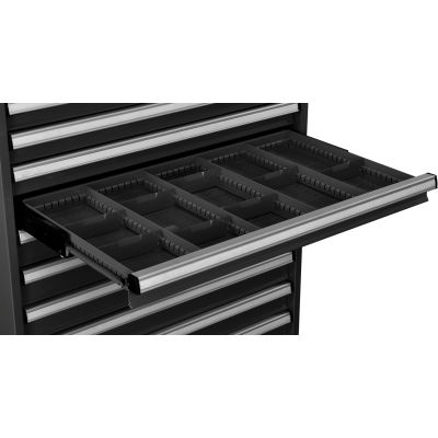 Global Industrial™ Dividers for 3"H Drawer of Modular Drawer Cabinet 36"Wx24"D, Noir