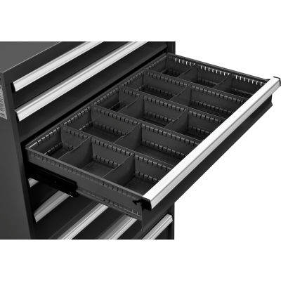 Global Industrial™ Dividers for 5"H Drawer of Modular Drawer Cabinet 36"Wx24"D, Noir