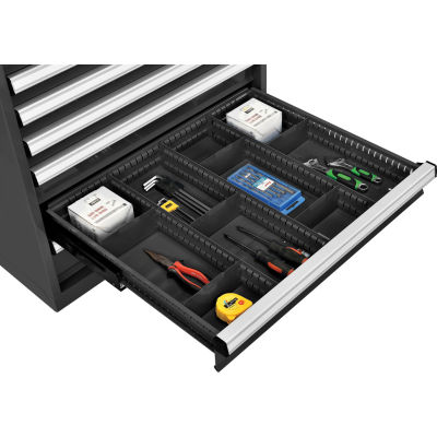 Global Industrial™ Divider Kit for 4"H Drawer of Modular Drawer Cabinet 30"Wx27"D, Noir