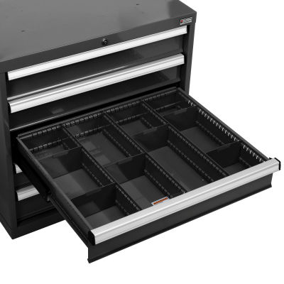 Global Industrial™ Divider Kit for 6"H Drawer of Modular Drawer Cabinet 30"Wx27"D, Noir