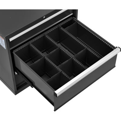 Global Industrial™ Divider Kit for 10"H Drawer of Modular Drawer Cabinet 30"Wx27"D, Noir