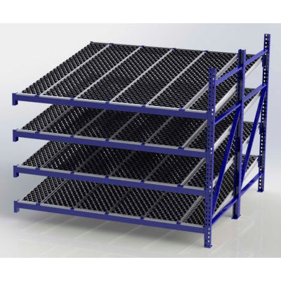 Unex Rr99s2w8x8-a Gravity Flow Roller Rack With Wheel Bed Add-on 96