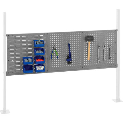 Global Industrial™ 36" Pegboard & 18" Louver Panel Kit, 60"W, Gray