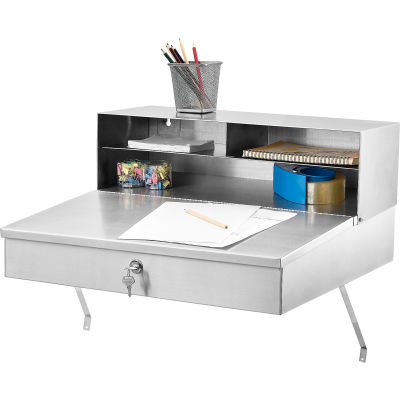 Global Industrial™ Wall Mount Shop Desk, 24"W x 22"D, acier inoxydable