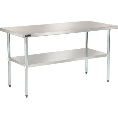 Global Industrial™ 430 Table en acier inoxydable, 60 x 30 », sous étagère