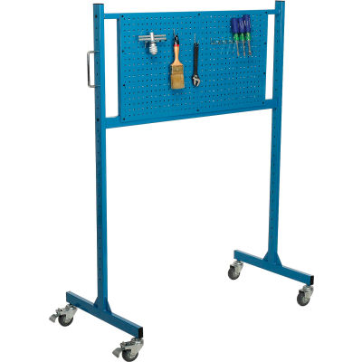 Global Industrial™ Mobile Pegboard Panel Rack, 48"W, Bleu