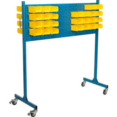Global Industrial™ Mobile Louver Panel Rack, 60"W, Bleu