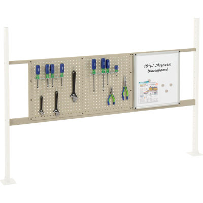 Global Industrial™ 36 » Pegboard & 18 » Whiteboard Panel Kit, 72"W, Tan