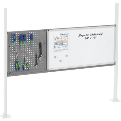 Global Industrial™ 18 » Pegboard & 36 » Whiteboard Panel Kit, 60"W, Gris