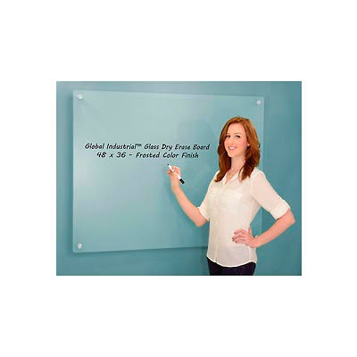Global Industrial™ Frosted Glass Dry Erase Board, 48 « L x 36 « H