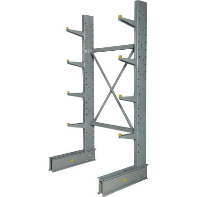 Global Industrial Single Sided Medium Duty Cantilever Rack Starter, 2" Lip, 48"Wx33"Dx96"H